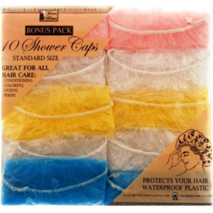 SHOWER CAPS-PLASTIC 6/PK ASST