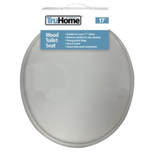 TOILET SEAT-WOOD-WHITE-CARDED