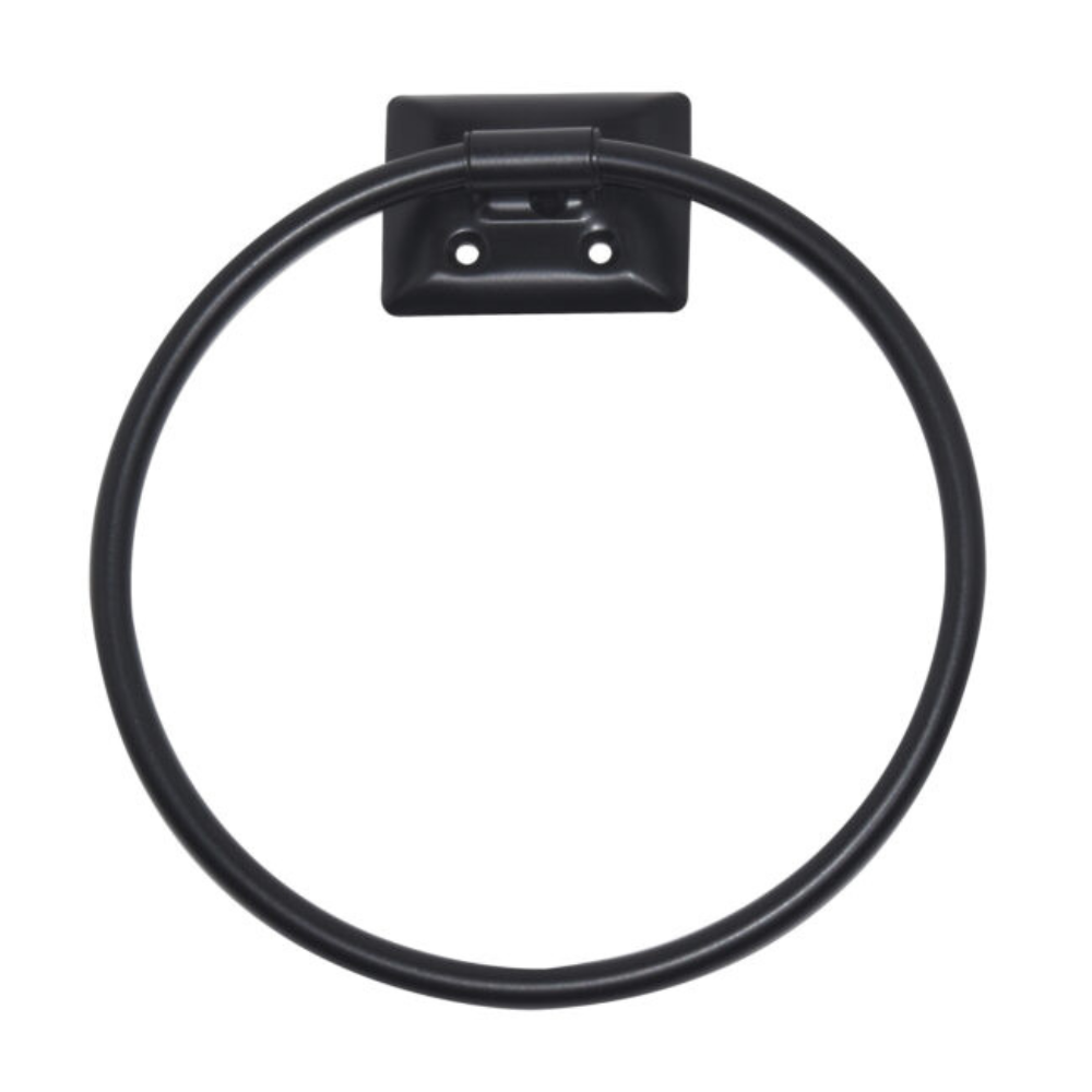 TOWEL RING-w/MOUNTING HARDWARE MATTE BLACK