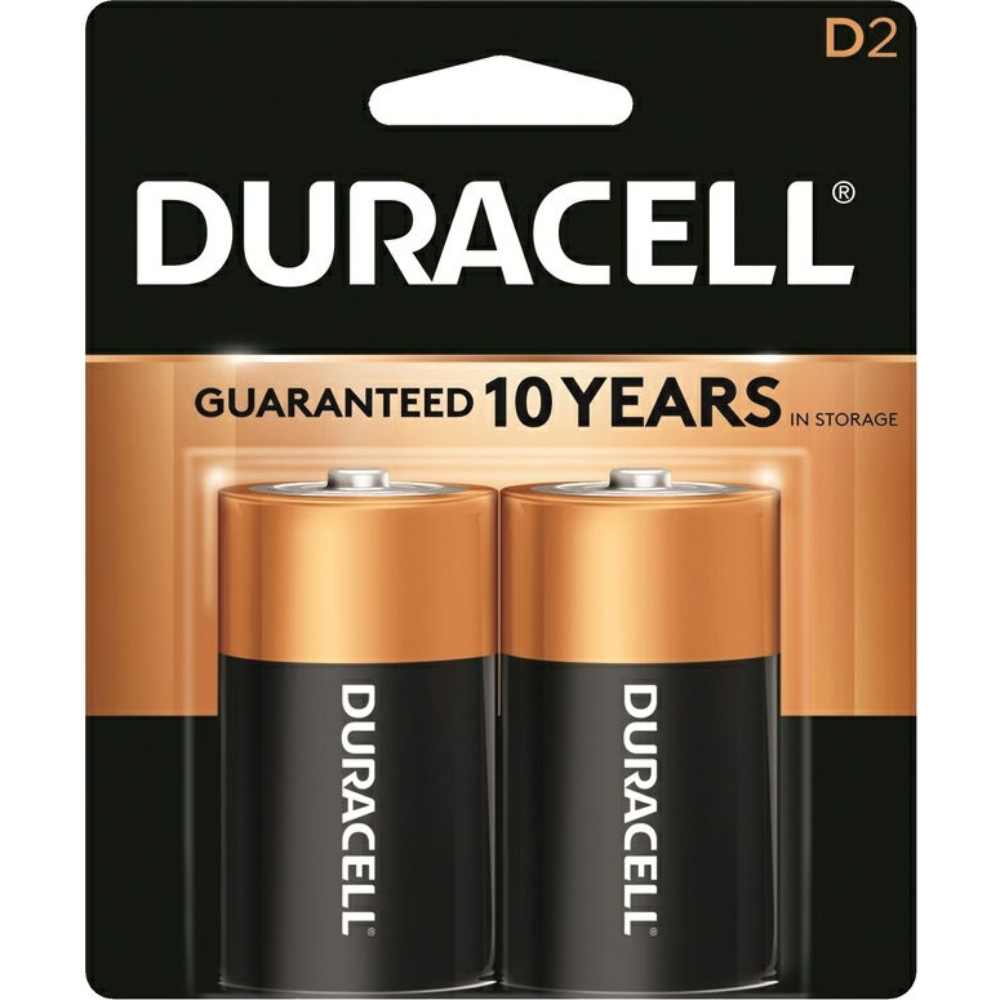 DURACELL BATTERIES- D-2 PACK USA MADE