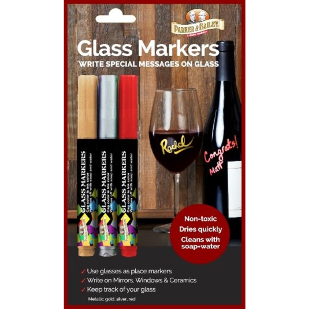 PARKER & BAILEY GLASS MARKERS 3ct