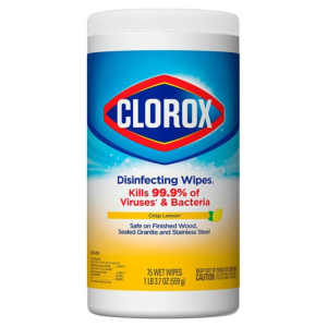CLOROX DISINFECT WIPES -75 ct LEMON SCENT